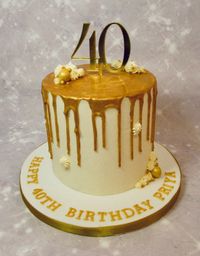Gold Drip 40th Birthday cake