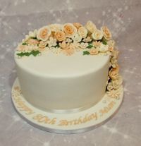 Floral 80th Birthday cake